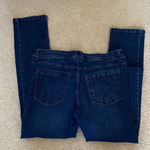 Men's Dark Blue Straight Leg Jeans - Picture 1 of 3
